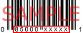 Example barcode showing the 10 digit UPC number.